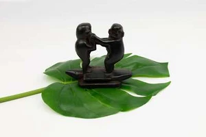 Escultura de surf de tortuga de madera de cocobolo tallada a mano - Imagen 1 de 7