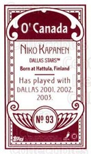 2003-04 Topps C55 Minis O Canada Red #93 Niko Kapanen