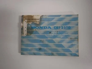Honda CB125TD Owner's Manual 1987 - Picture 1 of 3