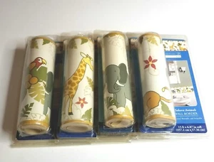 4 Vintage Sahara Safari Animal Wallpaper Border Elephant Giraffe Parrot NOS - Picture 1 of 9