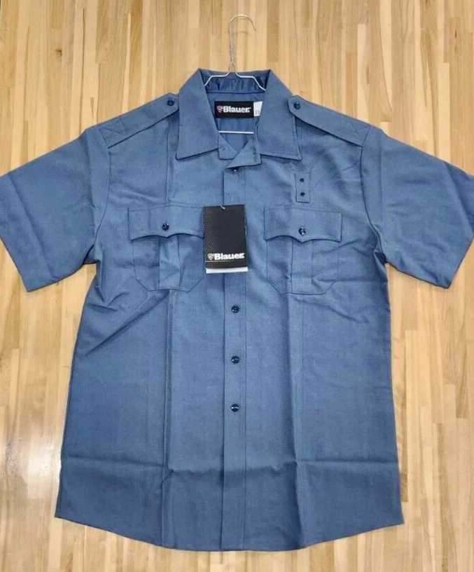 Nueva Camisa Uniforme de Policía Ley de Clase Azul - Manga Corta - Azul Francés 8610-5 Foto 1 de 4