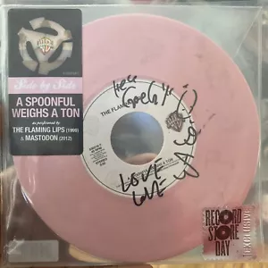 Autographed / the Flaming Lips / Mastodon / A Spoonful weighs a ton 7" RSD - Picture 1 of 2