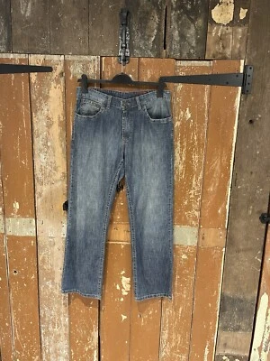 Pantalones de mezclilla rectos Camel Active azul algodón bolsillos cremallera logotipo informal claro W34 Foto 1 de 4