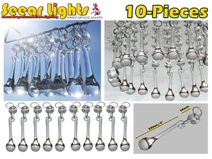 10 Kronleuchter Glaskristalle Kugel Tröpfchen Antik Look Tropfen Prismen Lichtteile - Bild 1 von 12
