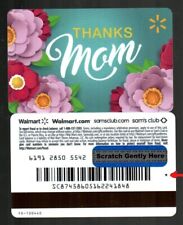 WALMART Thanks Mom, Flowers 2021 Gift Card with Printer's Mark ( $0 )  RARE