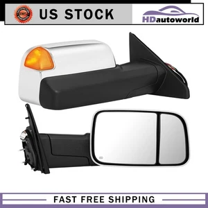Mirror LH&RH Set Heated w/Signal Puddle Light Temp Sensor For Dodge Ram 19-22 - Foto 1 di 18