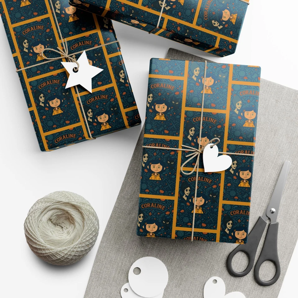 Wrapping Paper, Coraline Jones Cat and Other Mother Gift Wrap, Halloween - Image 1 of 1