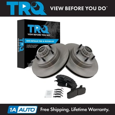 Kit de pastillas de freno y rotor TRQ semimetálico para Oldsmobile Custom Cruiser 1991-1992 Foto 1 de 4