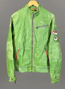 ✨Seltene Puma Vintage Processed Cowhide Lederjacke Grün Größe M✨ - Bild 1 von 23