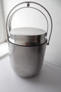 ALESSI ITALIAN STAINLESS STEEL INSULATED ICE BUCKET DESIGNED BY CARLO MAZZERI - Picture 1 of 12