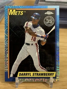 DARRYL STRAWBERRY 2025 Topps Chrome 35th Ann. MOJO REFRAKTOR SCHWARZ /10 SSP METS - Bild 1 von 7
