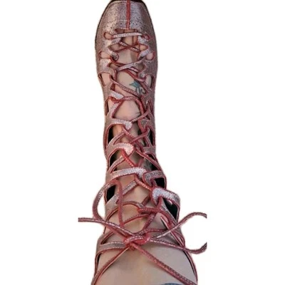 Irregular Choice Roman Laceup Gladiator Knee Boot Dan Sullivan Rare Bnib Leather - Image 1 of 4