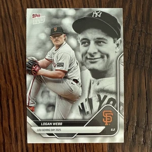 Logan Webb 2025 Topps Now Lou Gehrig Day PR 4188 LGD-LW - Imagen 1 de 2