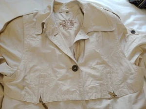 Vintage Berghaus Damen Trenchcoat M beige wasserdicht durchgehende Taschen Logo  - Bild 1 von 14