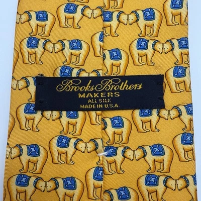 Corbata de seda Brooks Brothers MAKERS OSO CIRCO EE. UU. DE COLECCIÓN Foto 1 de 3
