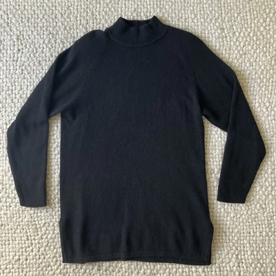 Suéter De Colección Jeanne Pierre Lana de Cordero Angora Negro Largo Cuello Alto Med Lux Años 80 90 Foto 1 de 4