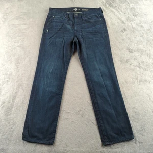 7 For All Mankind Jeans Mens 34x32 Blue Standard Straight Leg Denim Distressed - Bild 1 von 13