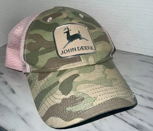 Gorra de béisbol John Deere Tractor Girl camuflaje rosa malla ajustable trasera - Imagen 1 de 4