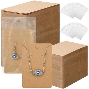 Earring Holder Cards, 1000 Pcs with Bags, Kraft Color, 2.4 x 3.5 Inch, Earrin... - Bild 1 von 7
