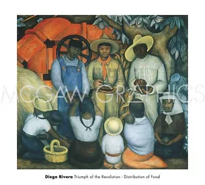 RIVERA DIEGO-TRIUMPH OF THE REVOLUTION-DISTRIBTION OF FOOD-ART PRINT27"X30"(1461 - Picture 1 of 2