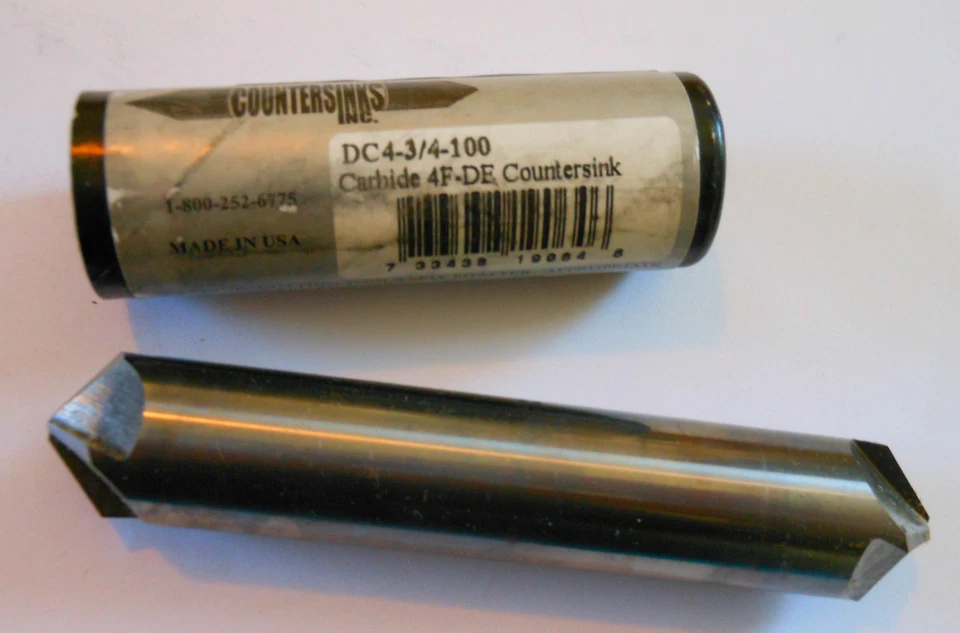 Carbide Double Countersink 3/4" 100° 4FL 3/4" Shank x 3-1/2" OAL - Image 1 of 1