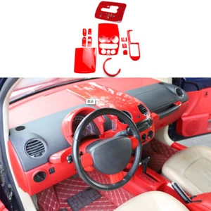 For Volkswagen Beetle 2003-2012 ABS Red Car Interior Decoration Full Set Cover - Picture 1 of 1