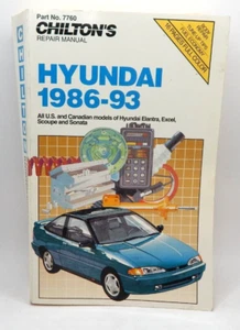 Vintage Chilton Car Repair Manual Hyundai 1986-93 Elantra Excel SCoupe Sonata - Picture 1 of 5