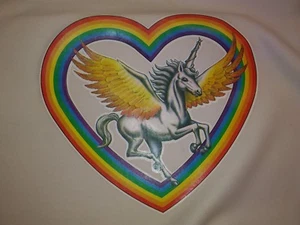 Vintage Rare "UNICORN RAINBOW " Iron-On Transfer Full color - Picture 1 of 1