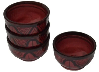 Moroccan Handmade Dipping Sauce Bowl Set of 4 X-Small Serving Pinch Spice Butter - Image 1 of 4