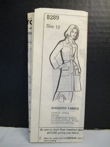 Vintage Grit Versandhandel bedrucktes Muster 8289 Misses Mantelkleid & Mantel Größe 12 Brustumfang 34 - Bild 1 von 6