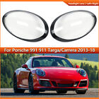 Pair For 13-18 Porsche 991 911 Targa/Carrera Front Headlight Clear Lens Cover US Porsche 911