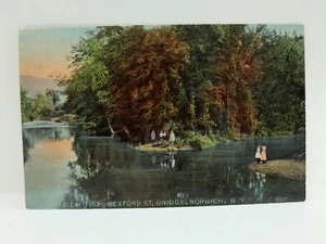 Postcard Norwich NY View From Rexfors Street Bridge - Picture 1 of 2