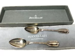 Buccellati Silber Italien Demitasse Löffel 2er Set in Box ~ 14g versilbert? - Bild 1 von 10