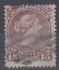 Canada 1868 Qv 15C Pale Reddish Purple Wove Paper Used (Id:275/D62910)