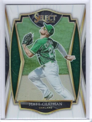 2021 Panini Select Premier Level White Prizm Matt Chapman Athletics #'d 25/50 - Image 1 of 2