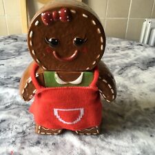 Gingerbread Lady Girl Ceramic Cookie Jar Gingerbread Man - with Apron Cute Xmas