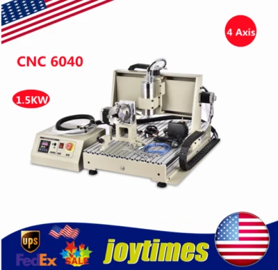 1.5KW 4 Axis Metal Engraving Machine CNC Router 6040 Drilling Milling Machine - Image 1 of 4