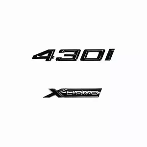 for 4 Series Gloss Black Emblem 430i+XDrive Number Letters Rear Trunk Badge - Bild 1 von 2