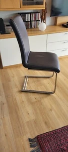 Schwingstuhl Daniella, Leder Mocca, Gestell: Edelstahloptik, Max Belast. 140 Kg - Bild 1 von 1