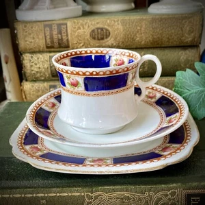 ROYAL Albert Crown China ‘Trigo’ Teacup / Coffee Cup Saucer & Plate Trio VGC #3 - Picture 1 of 6