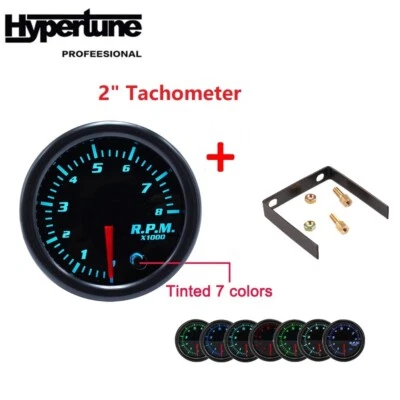 2" 52mm Tacho Gauge 7 Color LED Car Pointer Tachometer Tacho Gauge Meter 0~8 RPM - Image 1 of 4