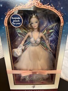 Mattel 2006 Barbie Tooth Fairy Doll With Pink Ribbon And Keepsake Pouch