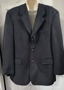 VTG Lord & Taylor Mens 42 S Black Blazer Sportcoat Microfiber Suede Feel - Picture 1 of 7