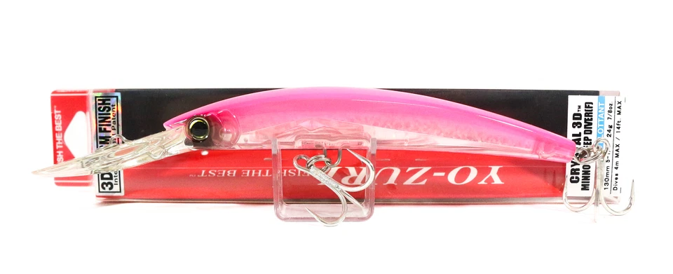 Yo-Zuri Crystal 3d Minnow 130mm Floating Deep Diver Trolling 24g Lure F1153-pk