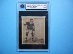 1933/34 WORLD WIDE GUM V357 HOCKEY CARD #46 PETE LEPINE ROOKIE RC KSA 4 VG/EX - Picture 1 of 2