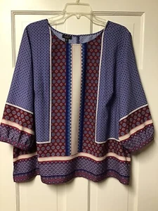 Blusa de poliéster para mujer TALBOTS 2X Pequeña Boho de ajuste suelto - Nueva con etiquetas - - Imagen 1 de 10