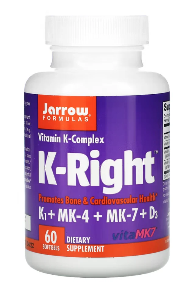 Jarrow Formulas, Inc. Complejo de vitamina K K K-Right 60 cápsulas blandas mejor para 7/2026+ Foto 1 de 4
