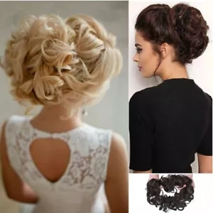 XXL Scrunchie Haargummi Haarteil Haarverdichtung Hochsteckfrisur Haar Extension - Bild 1 von 56