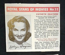 1950-52 Royal Stars of Movies Card NICE! 32 Kat Grayson hand exceptional cut FS