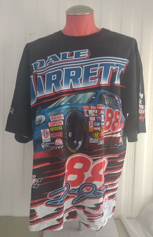 Vintage NASCAR T Shirt All Over Print Dale Jarrett Racing Tee USA  90s XL Cover